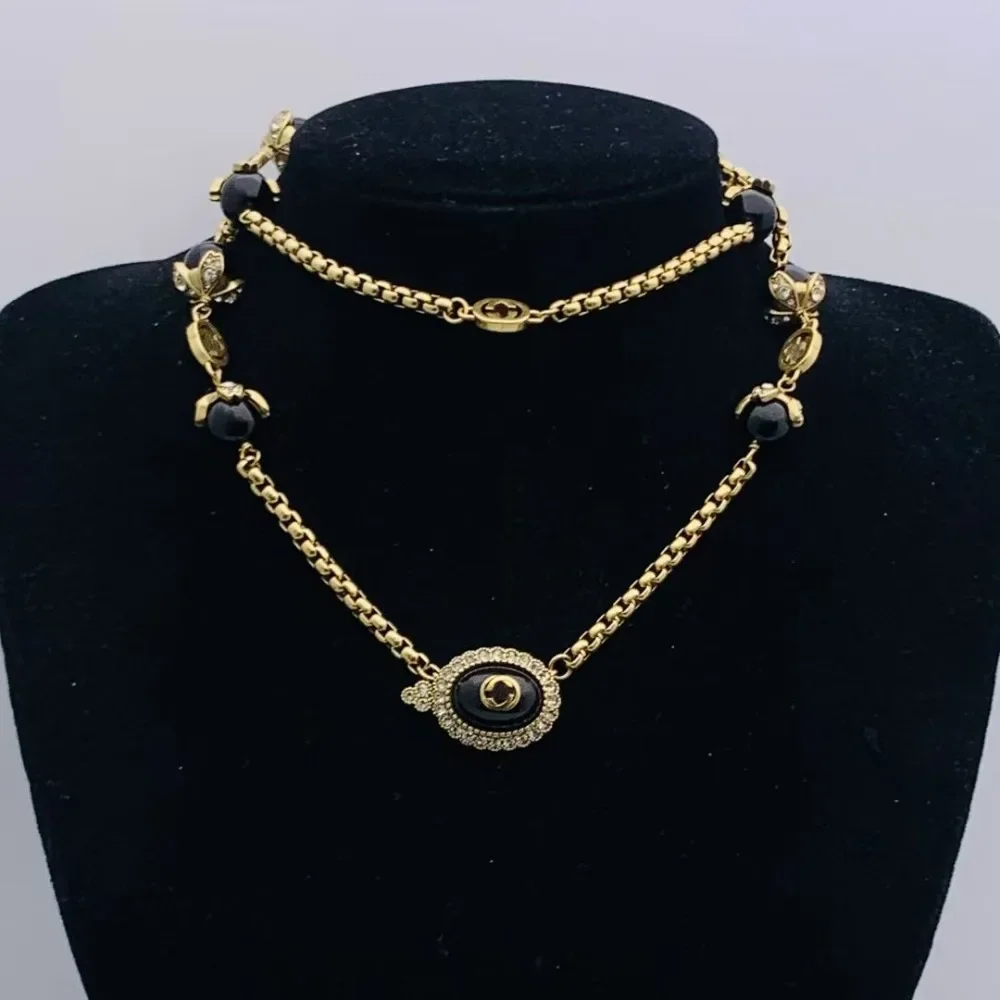 

Классическое ожерелье с двойной буквой G, ретро-ожерелье, женское латунное ожерелье, новинка 2025, ювелирные изделия