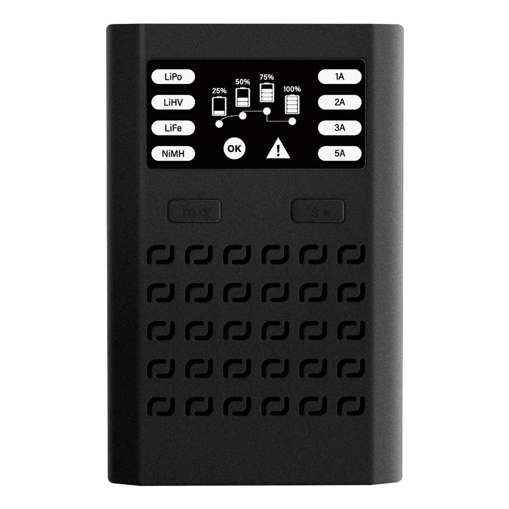 EV-PEAK E5 60W DC 5A High Power Compact Balance Charger Plastic for RC 2-6S LiPo LiFe LiHV NiMH Batteries for Electrical Toys