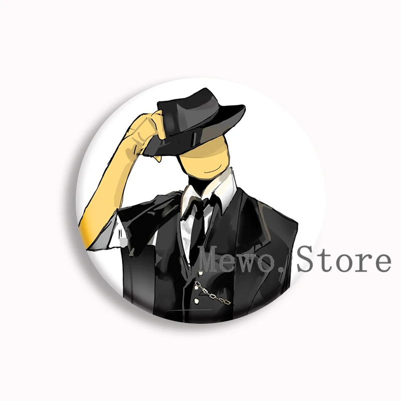 Mafioso Chance Shedletsky Anime Soft Button Pin Forsaken Game Funny Meme Brooches Badge Bag Decor Gamer Fans Friend Gifts