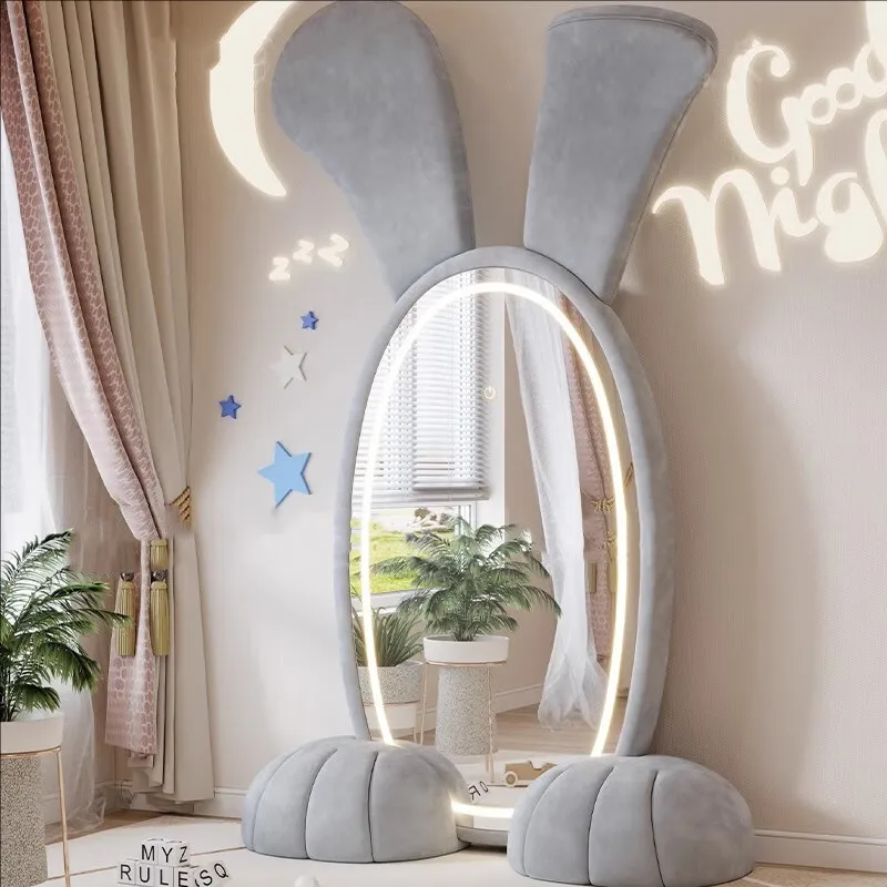 Girl princess with guardrail cartoon pink girl single bed small apartment new mirror