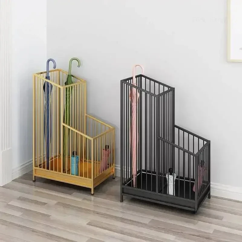 

Металлическая подставка для зонтов с двумя слотами для вестибюля отеля, креативная простая подставка для зонтов в скандинавском стиле, многофункциональный держатель для зонтов для двери