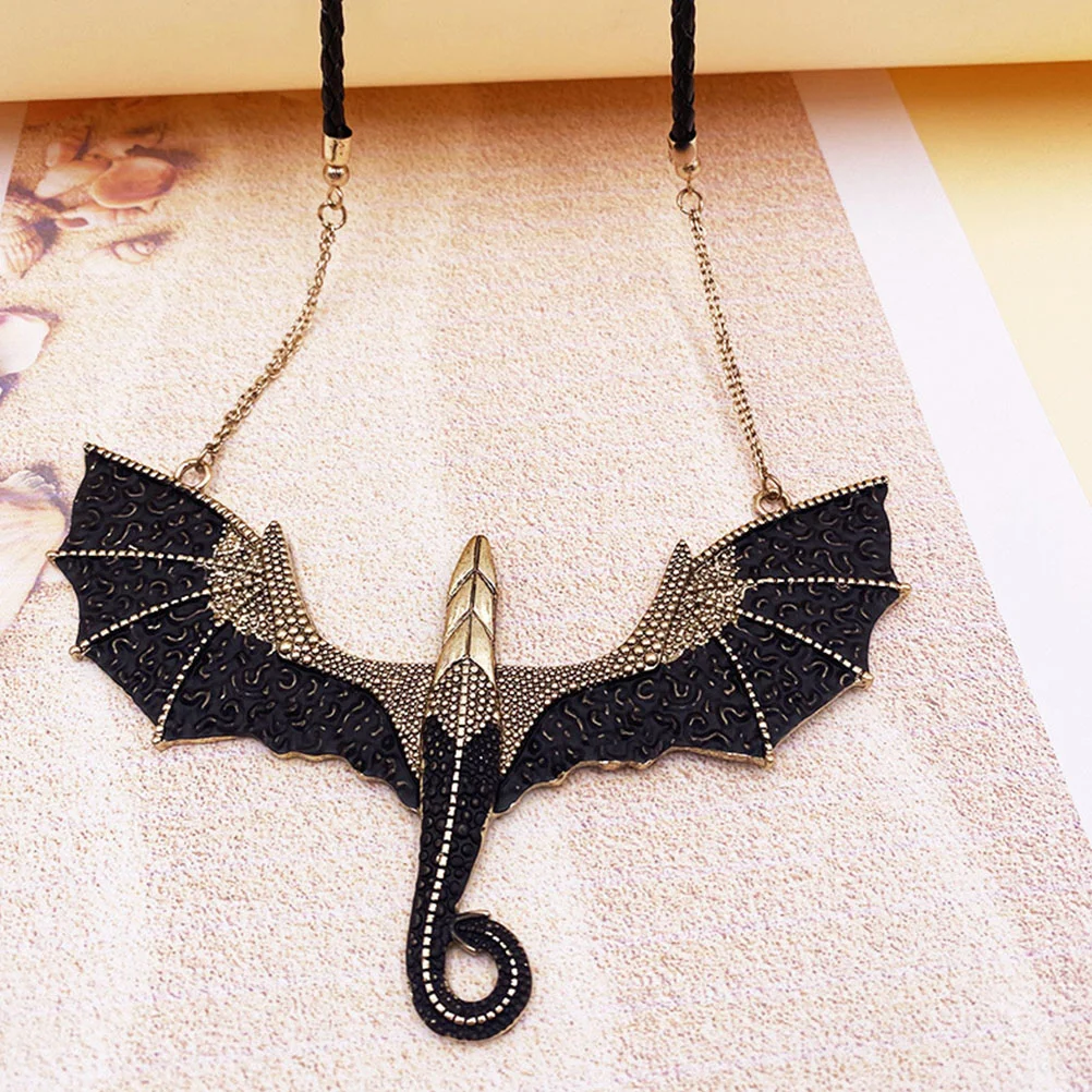 Halloween Rope Bat Necklace European and American Exaggerated Dragon Punk Decorate