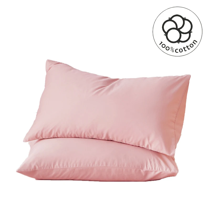Funda de almohada 2 piezas de algodón de Color sólido funda de almohada 50x66 50x70 funda de almohada tipo sobre funda de almohada de cama de alta calidad