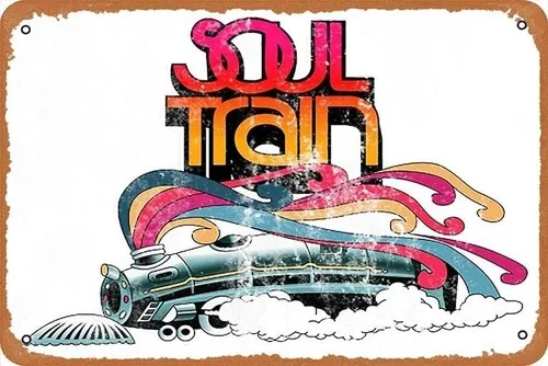 Soul Train, distressed Poster Retro Metal Tin Sign Home Bar Man Cave Wall Decor