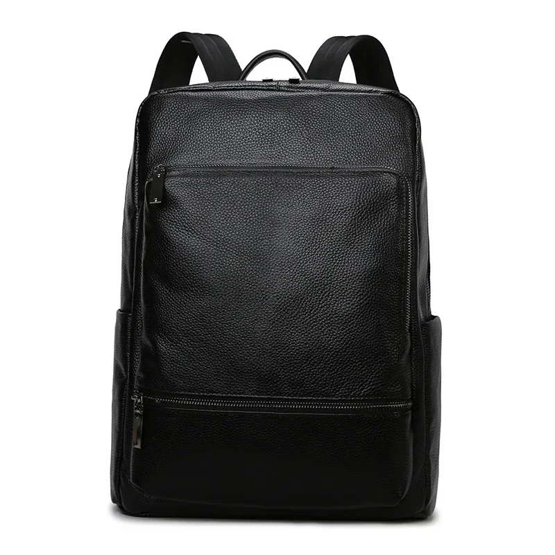 

2025 New Brand Natural Cow Genuine Leather Men's Backpack Fashion Large Capacity Shoolbag Boy Laptop Backpack Computer Bag