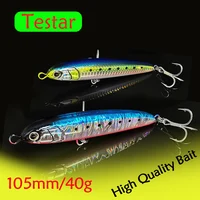 Testar-SEÑUELOS DE Pesca DE 105mm y 40g, cebo de lápiz de fundición larga, cebo duro Artificial para Pesca de atún GT