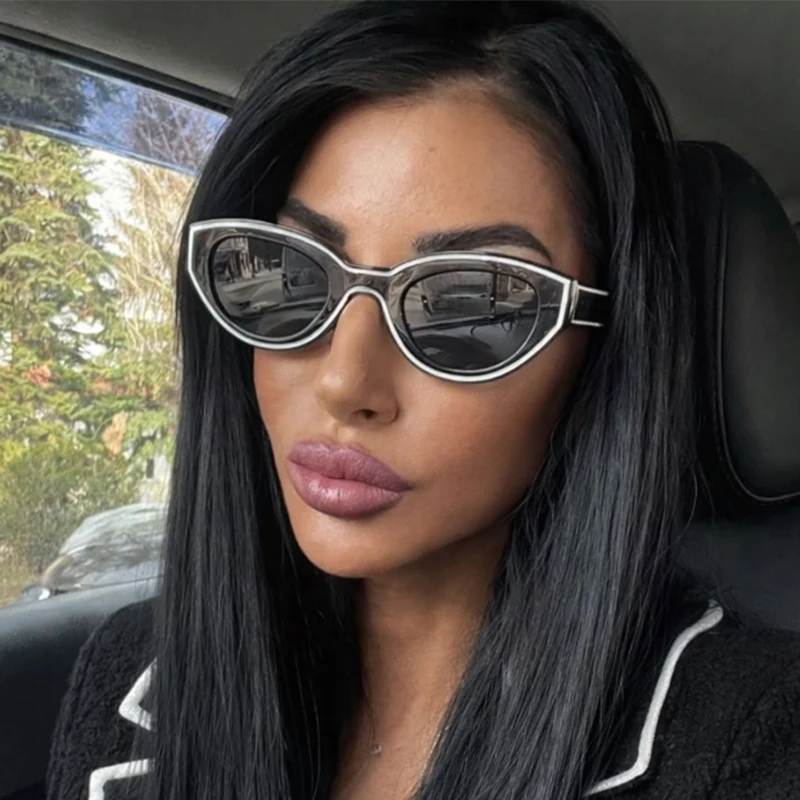 Trend iges Design Cat Eye Sonnenbrille Frauen neue Mode Party Hip-Hop dekorierte Sonnenbrille für Männer beliebte Marke Design Brillen