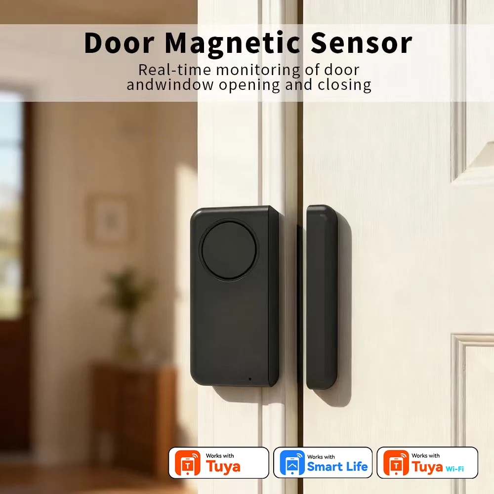 

2.4G WiFi Smart Door Magnetic Sensor Home Monitoring Door And Window Opening Detector Security Alarm Smart Life Linkage Control