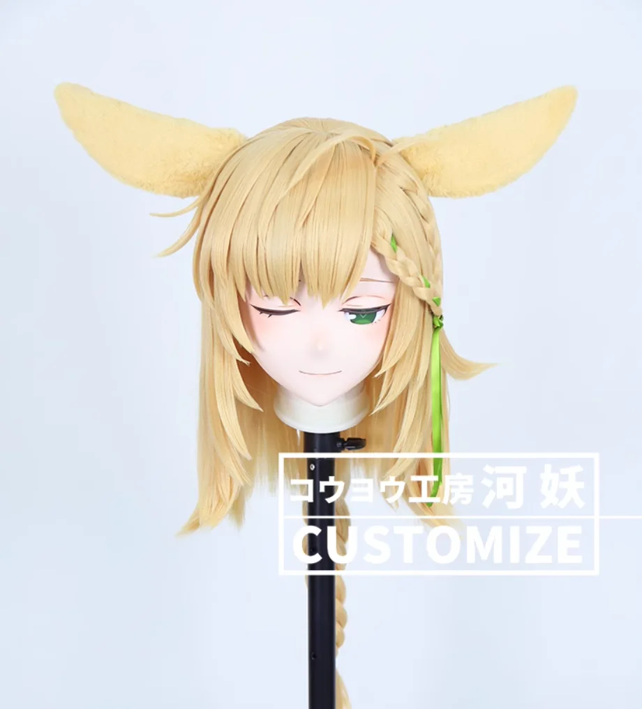 C-10125 Customize Full Head Resin Cartoon Cosplay Japanese Character Anime Role Play Crossdress Kigurumi Mask With Back Shell