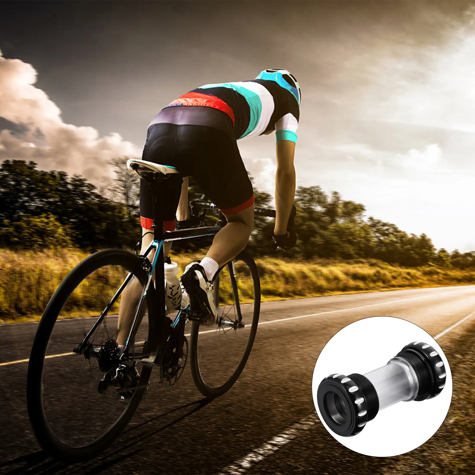 

Threaded Bottom Axle Aluminum Hollow Integrated Bottom Bracket Sealed Bearing Waterproof Rigid Frame Compatible with Mountain
