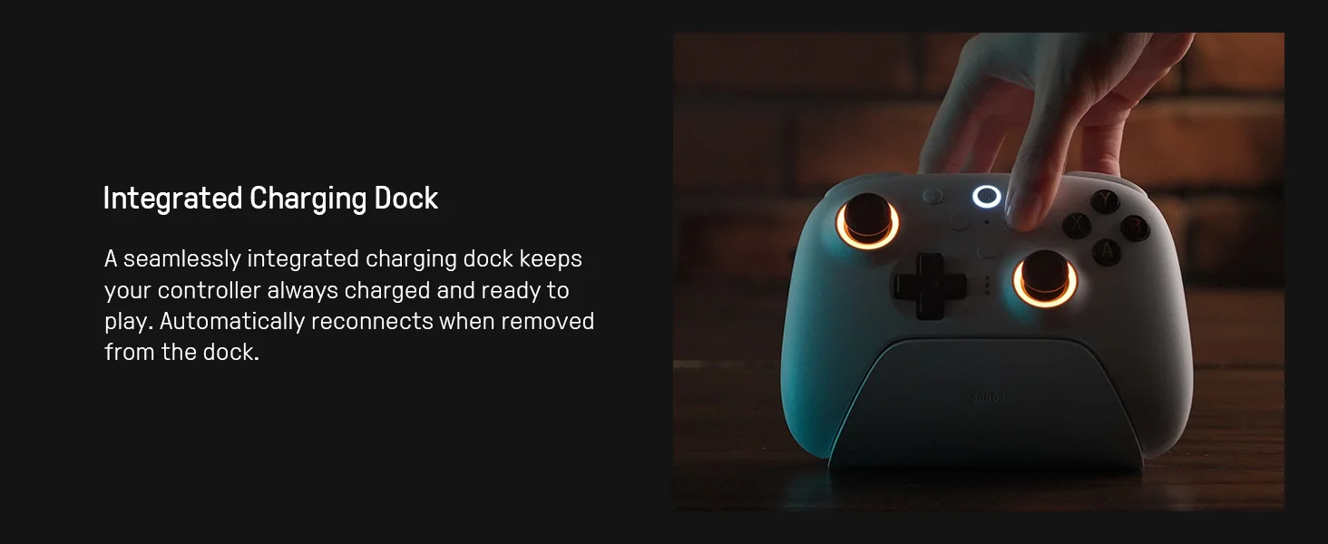 8BitDo Ultimate 2 GREEN Kabelloser Controller TMR Joysticks Update, Hall-Effekt-Trigger für PC, Windows 10,11 Android-Spiele – Detail 2