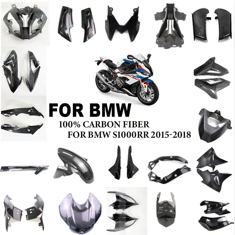 

For BWM S1000RR 2015-2018 Carbon Fiber Motorcycle Fender Side Panel Fuel tank/Headlamp/Arm/Frame/Seat/Chain Cover Head Nose