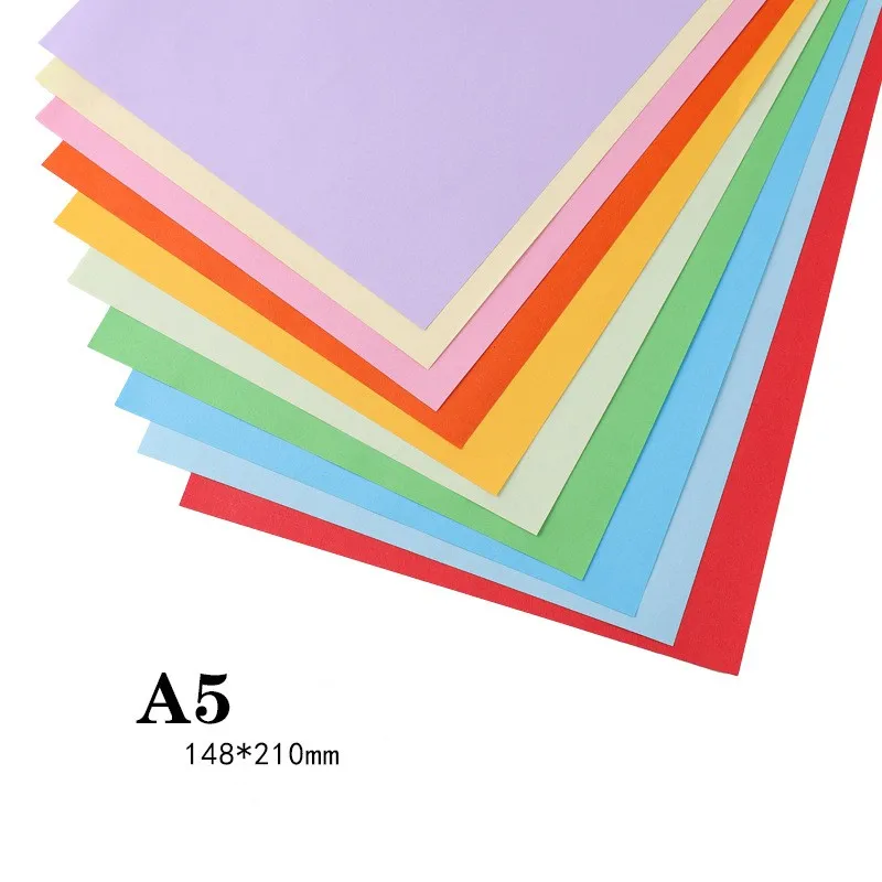 Color Copy Paper A4/A5 100 Sheets Kids Handmade DIY Card Scrapbook Paper Double Sided Colored Paper School Office Supply