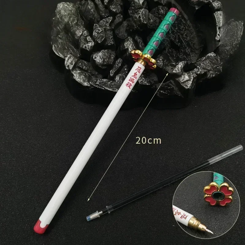 악마 스타일 애니메이션 모델 젤 펜 0.5mm 블랙 리필 펜 랙 코스프레 학생 선물 슬레이어 무기 칼 생일 장난감