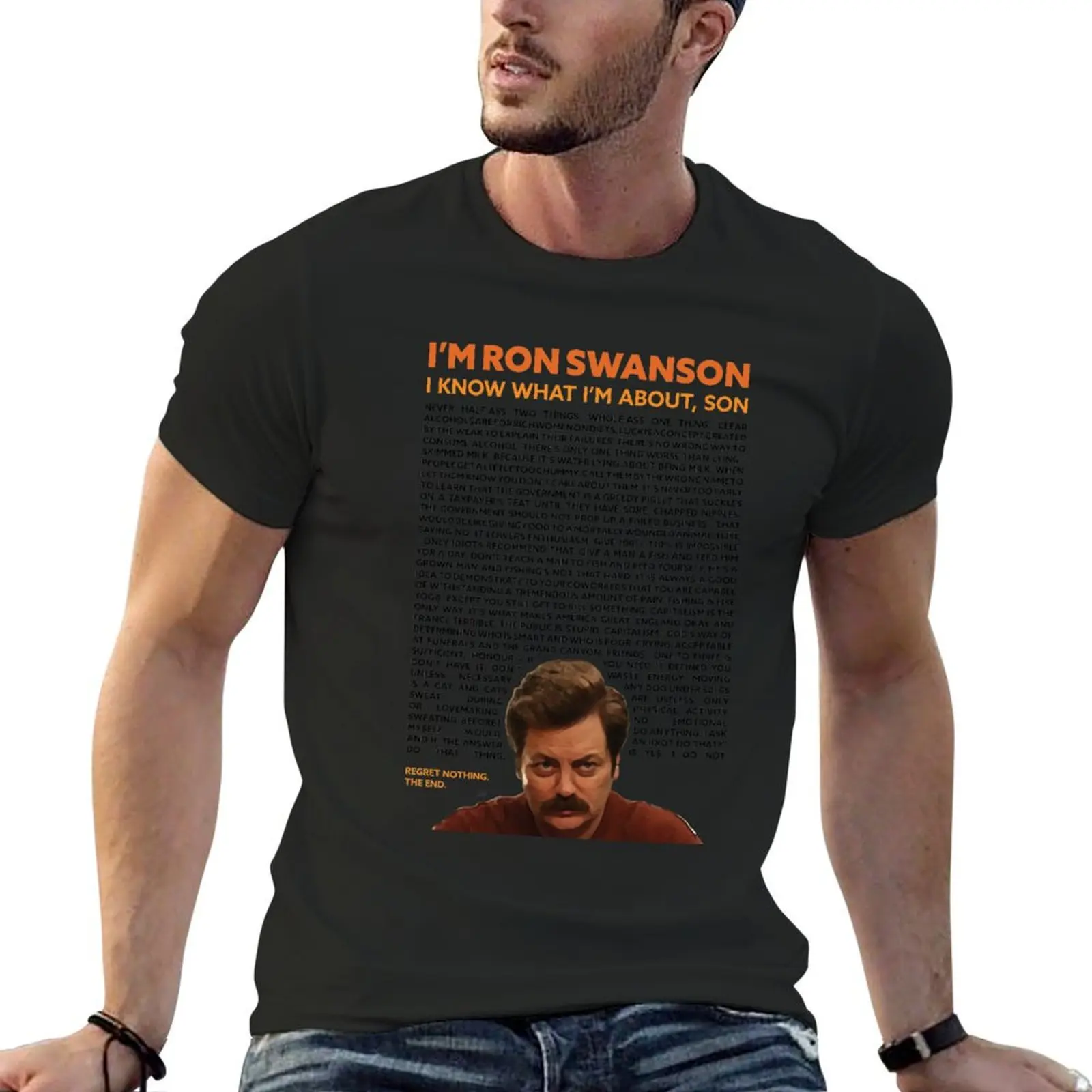 Ron Swanson Quotes Design T-Shirt anime figures korean fashion graphic t shirts cute clothes t shirts for men cotton