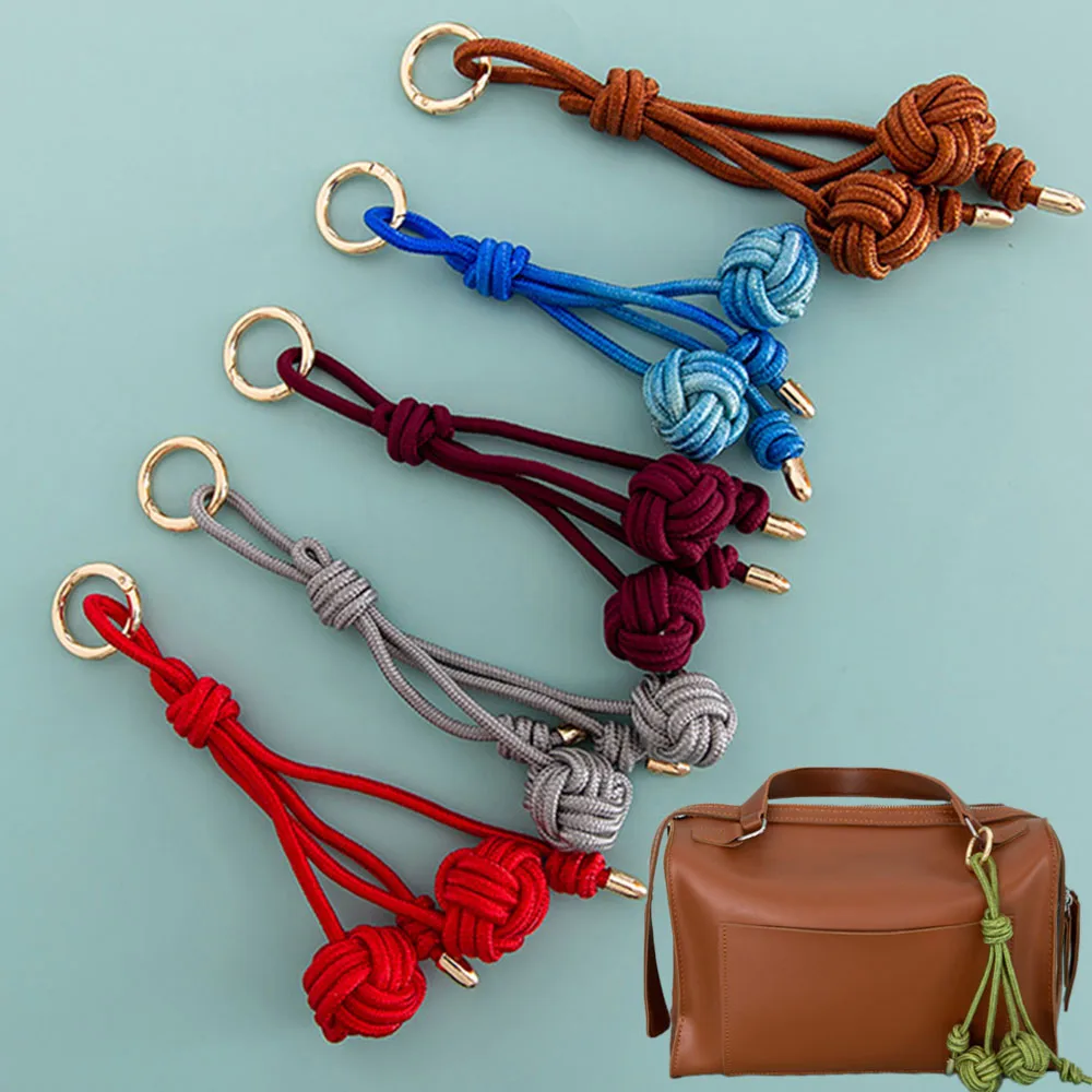 Fashion Colors Ball Rope Phone Ornament Bag Pendant Hand Woven Rope Car Pendant Keychain INS Volleyball Bag Charms Accessories