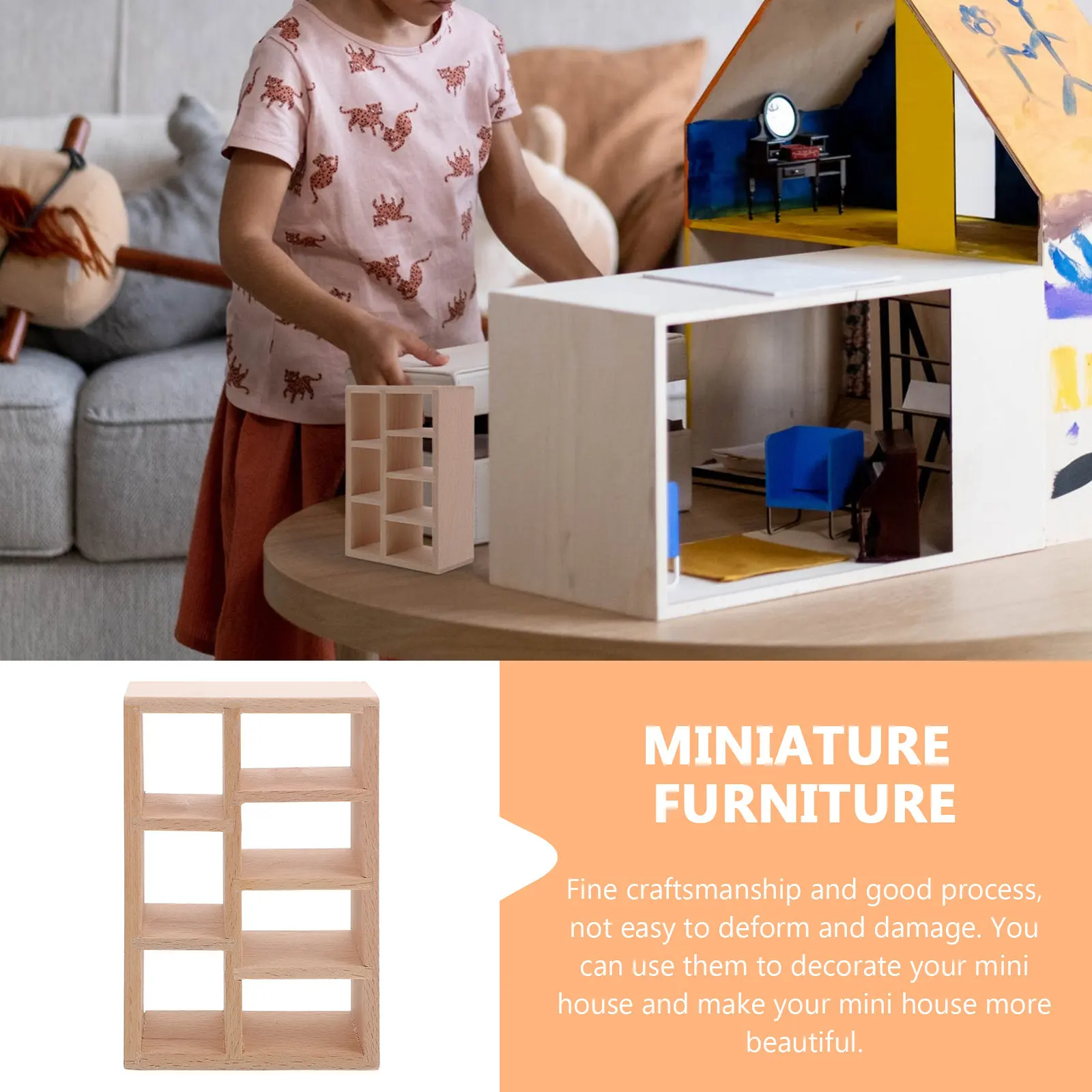 

Miniature Wood Cabinet Mini House Furniture Accessory Simulation Miniature Scene Decor Mini House Supply Ornament