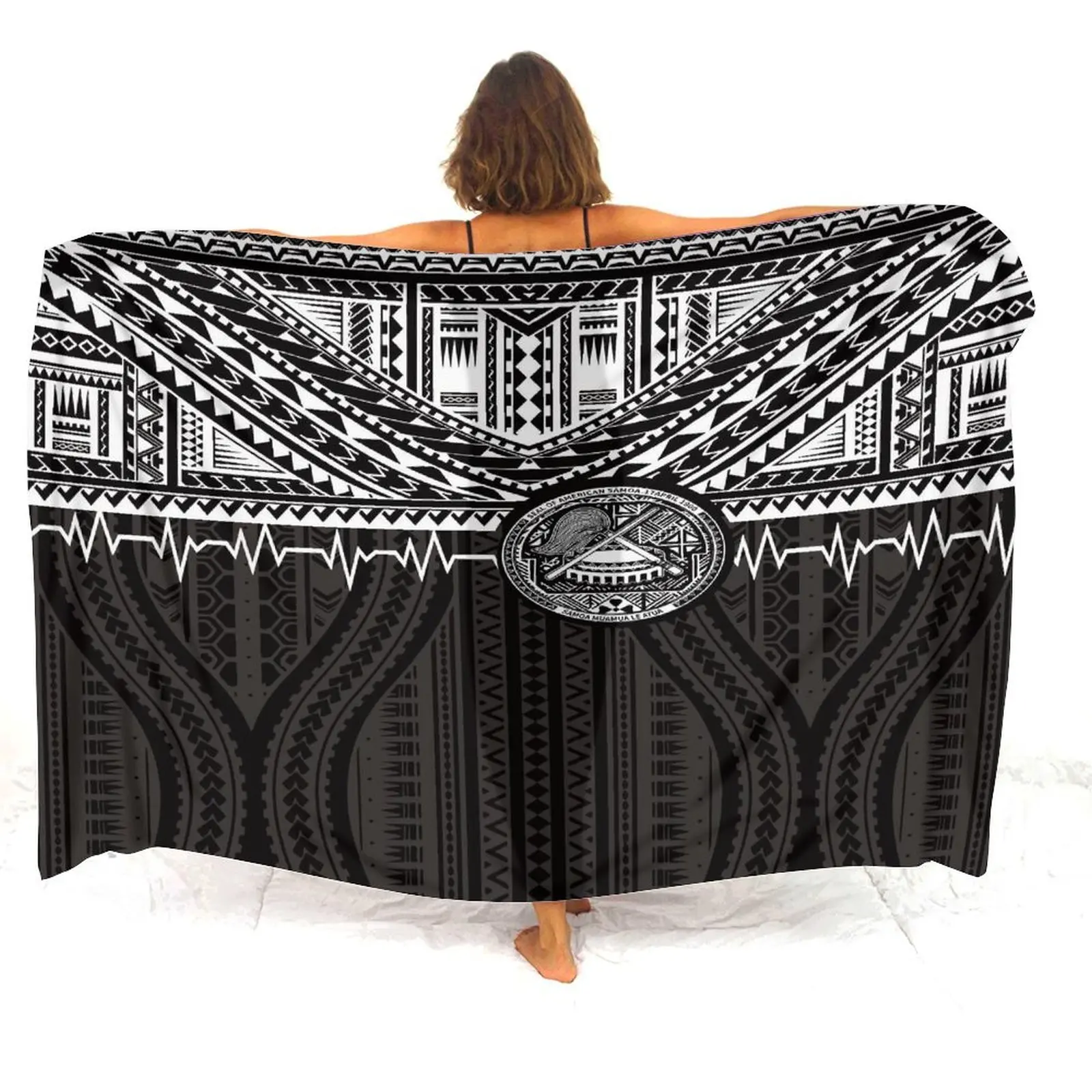 Women'S Sarong Soft And Comfortable Summer Exclusive Custom Polynesian Print Sarong Tribal Ethnic Style Coat Windproof Cape