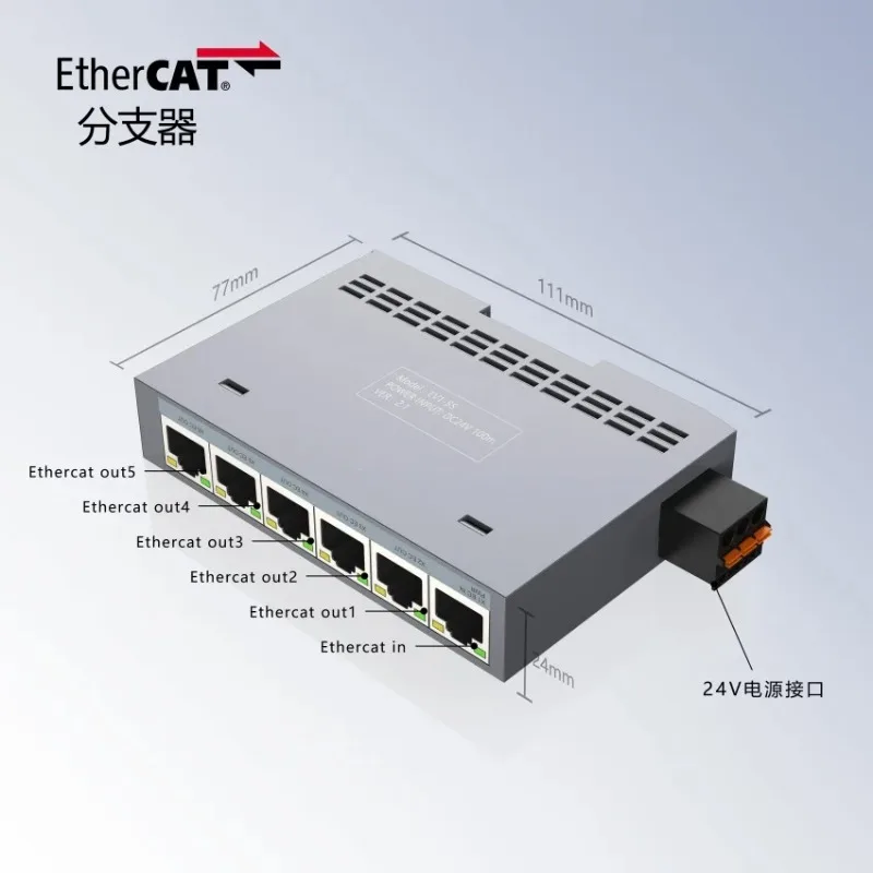 Ethercat Splitter Industrial Automation Switch Bus Module Distributor Gateway 1 in 5 Out