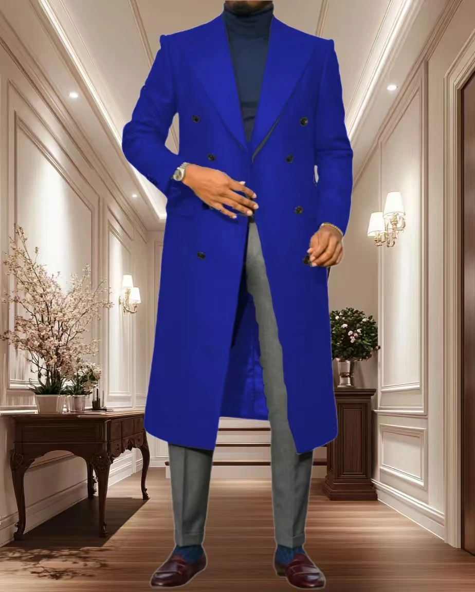 

2025 New Style Winter Formal Party Men Suit Luxury Designer Custom Made Evening Party Stage Costume Long Sleeve Slim Coat