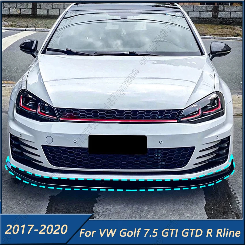 

Передний бампер, сплиттер, спойлер, диффузор, защитная крышка для Volkswagen Golf 7.5 MK7.5 GTI GTD R Rline 2017-2019, бампер