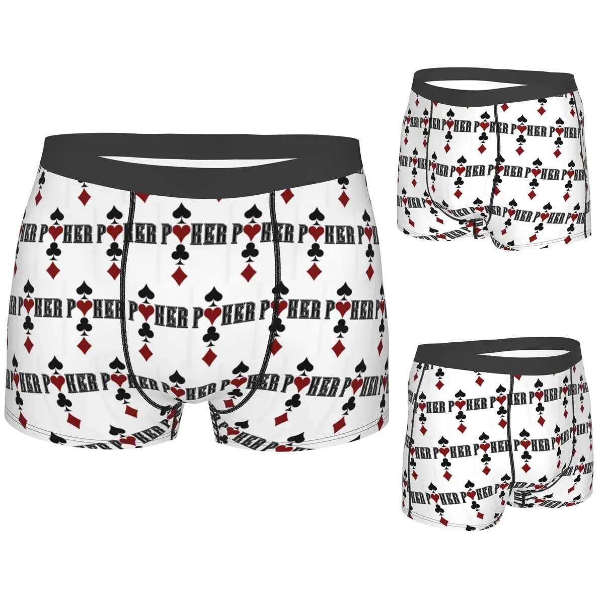 

Boxer Underpants Shorts Poker Game Cards Panties Men Ventilate Underwear for Homme Man Boyfriend Gift