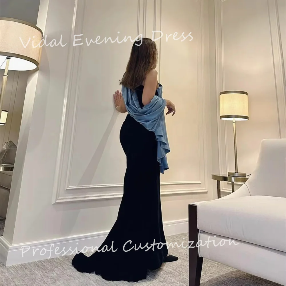 Vindal Evening dresses Crepe Sleevelss One-shoulder Mermaid Elegance Plain Ankle-Length Modern-style High-Quality For Woman