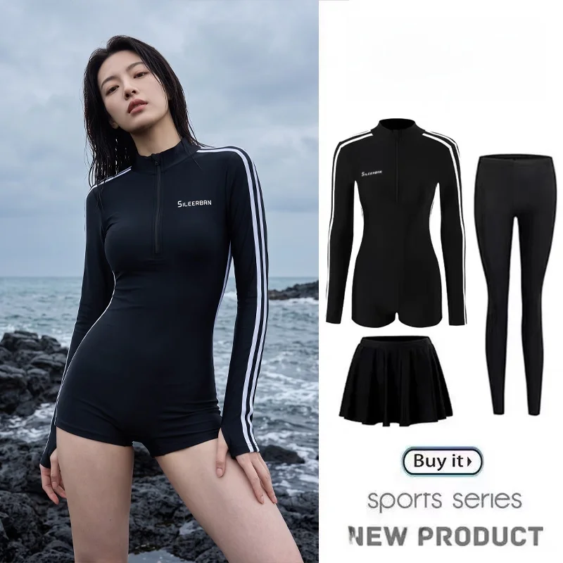conservative-long-sleeve-wetsuit-women's-swimming-suit-surfing-suit-sun-protection-professional-sport-jellyfish-suit