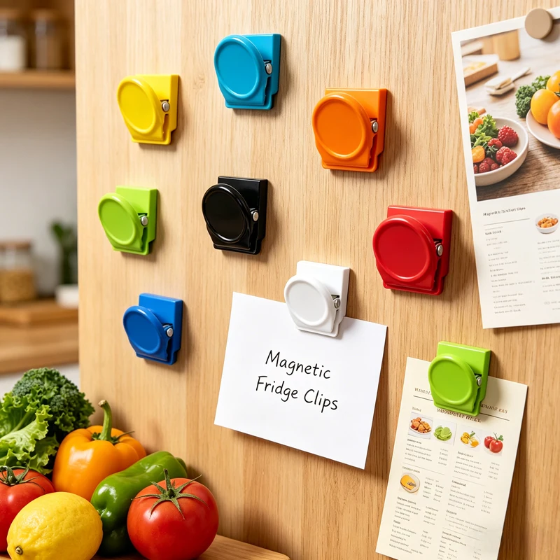 5-Piece Magnetic Office & Fridge Clips Multi-color Multi-functional File Organizers Suitable For Home Kitchen And Office Use