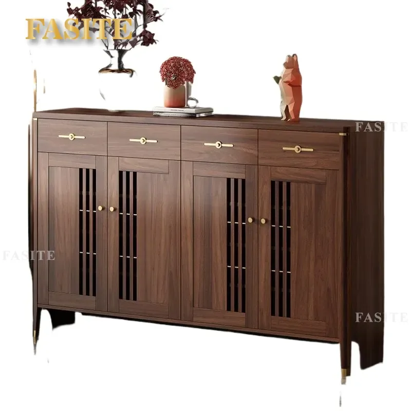 For Solid Wood Shoe Cabinet Large Capacity Multi-layer Storage Locker Household Entrance Living Room Doorway Furniture