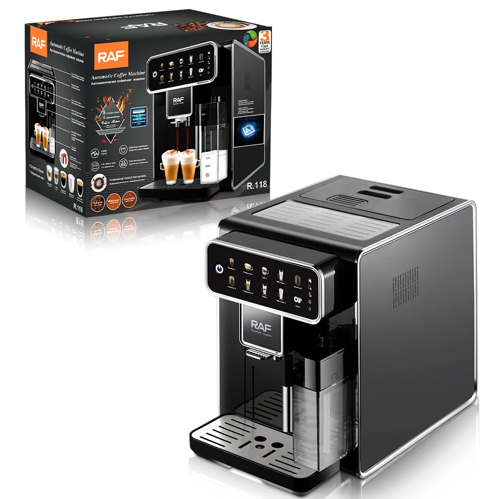 RAF New Commercial Full Automatic Smart Coffee Makers Espresso Cappuccino Latte  Machine With Milk Tank