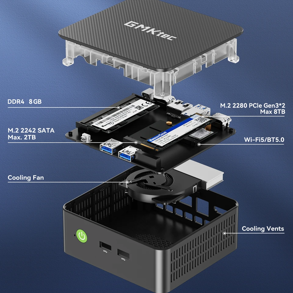 GMKtec G3S Mini PC Intel Alder Lake N95 Windows 11 Pro Mini PC 8GB