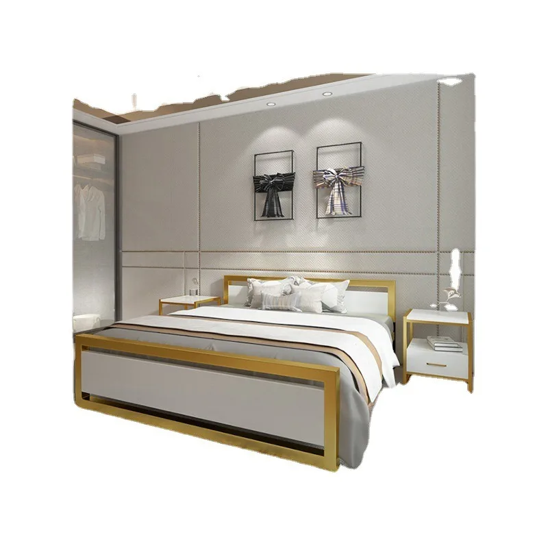 

Wrought iron metal bed, bedroom double iron bed 1.8 meters