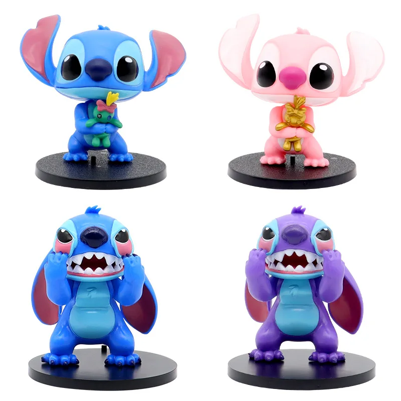 Anime Stitch Doll Figures 12cm Stitch Doll Cartoon Stitch Toys Ornaments Micro Cake Desk Decoration Birthday Gift Collectibles C