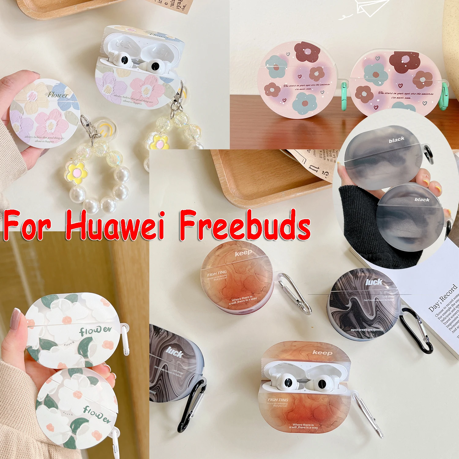 Fashion Beautiful Cover for Huawei Freebuds Pro 2 Case Earphone Case Huawei Buds 5i 4i Funda Freebuds 3 Charging Box for Girl