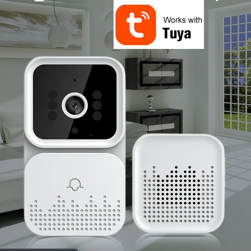 Tuya-timbre de vídeo inalámbrico inteligente, intercomunicador Visual Digital, WIFI, 2,4G, 5GHZ, protector electrónico resistente al agua, cámara de seguridad para el hogar 1080P