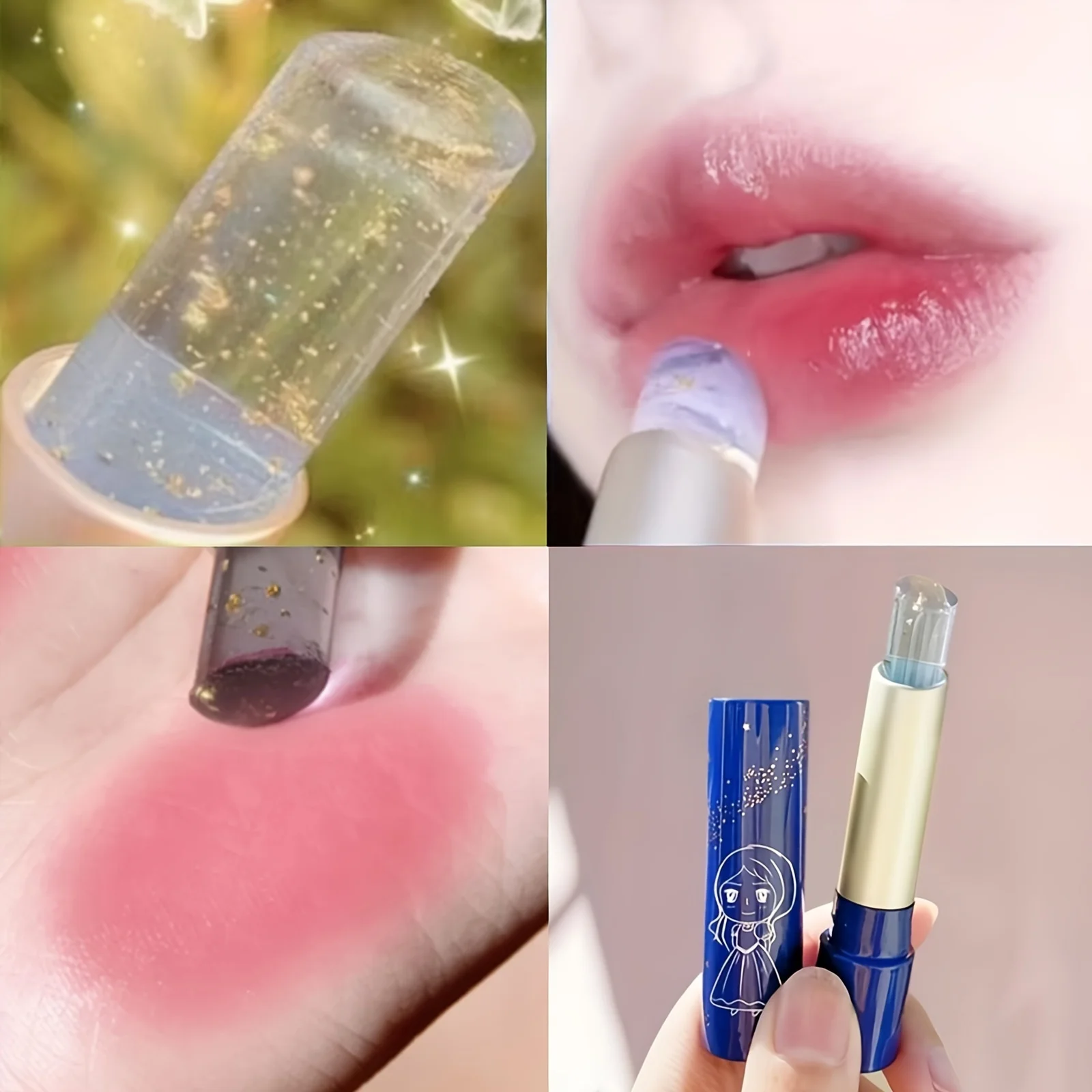 Magic Jelly Lippenstift, Farbwechsel, langlebiger Lipgloss, wasserfest, roter Lippenstift, Make-up, süße Kosmetik für Mädchen