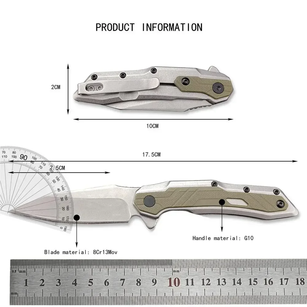 KS 1369 Folding Knife 8Cr13Mov Blade G10 Handle Outdoor EDC Hand Tool Protable Camping Hunting Cambat Knife for Gift