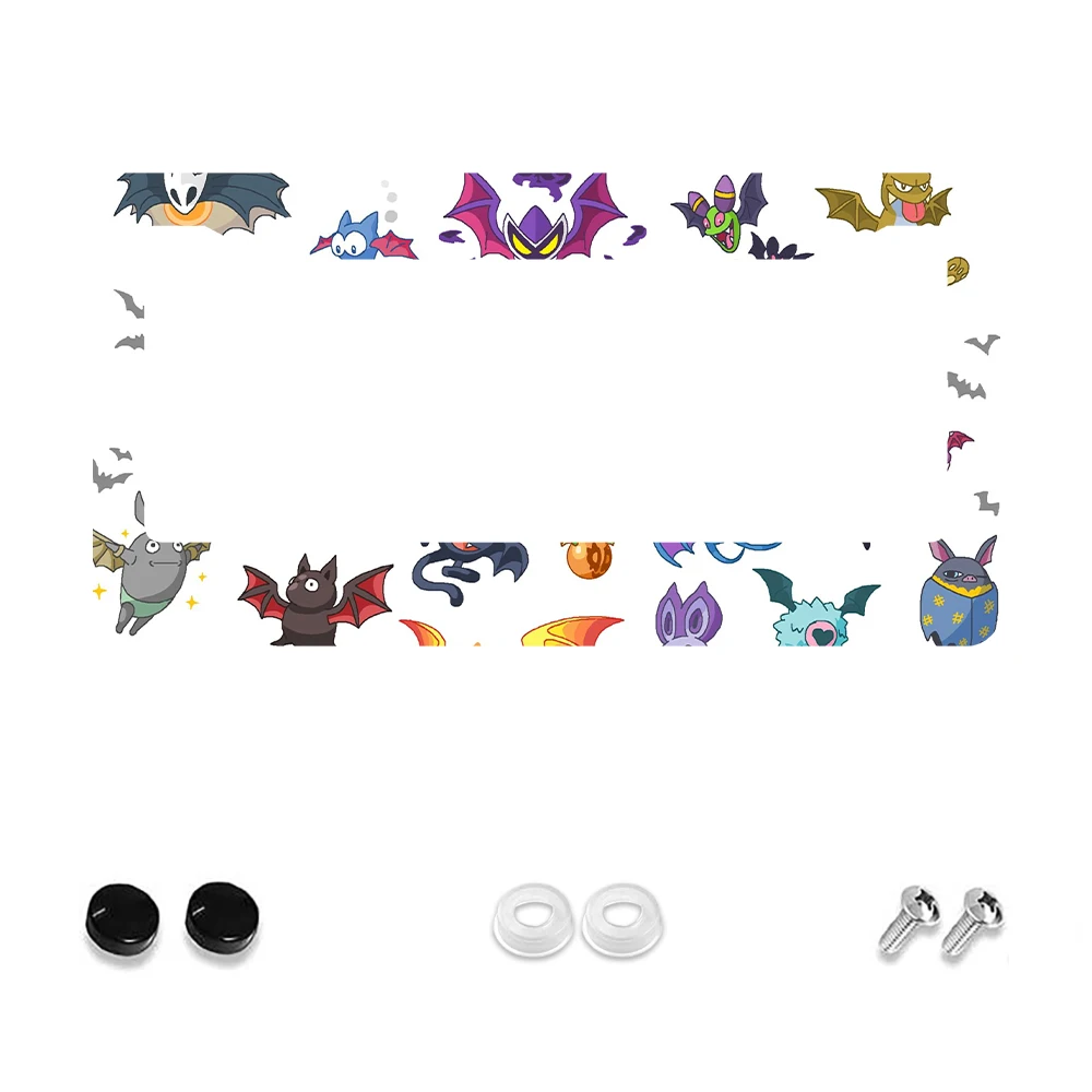 

1 шт., многоцветный мультяшный узор летучей мыши, 2 отверстия, рамка номерного знака, алюминиевый материал, 6x12 дюймов, с набором винтов, забавное украшение автомобиля