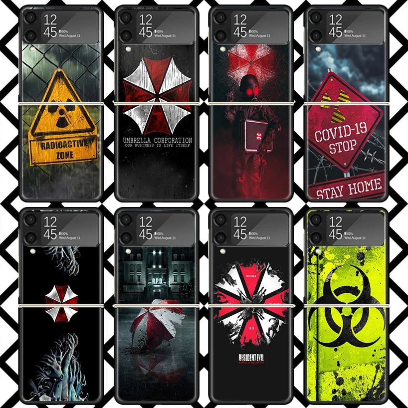 Funda de teléfono Game R-Resident-Evil para Samsung Z Flip 7 6 5 4 3 Galaxy ZFLIP7 ZFlip6 5G Flip5 Flip4 Flip3 5g cubierta dura negra