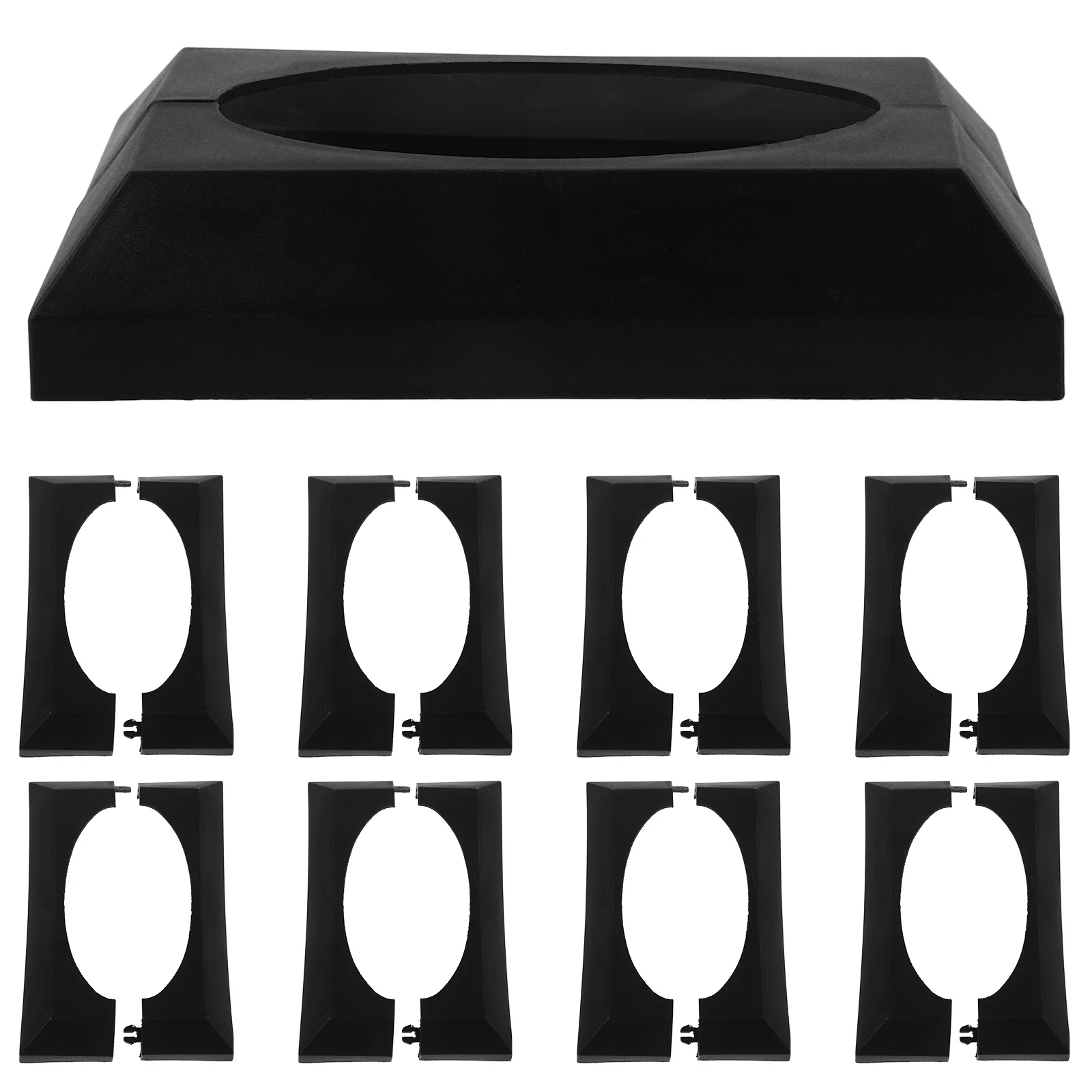 

10pcs Fence Post Skirt Plastic Decorative Cover For Outdoor Railing Guardrail Durable Base Cap Replacement Hardware Accessory