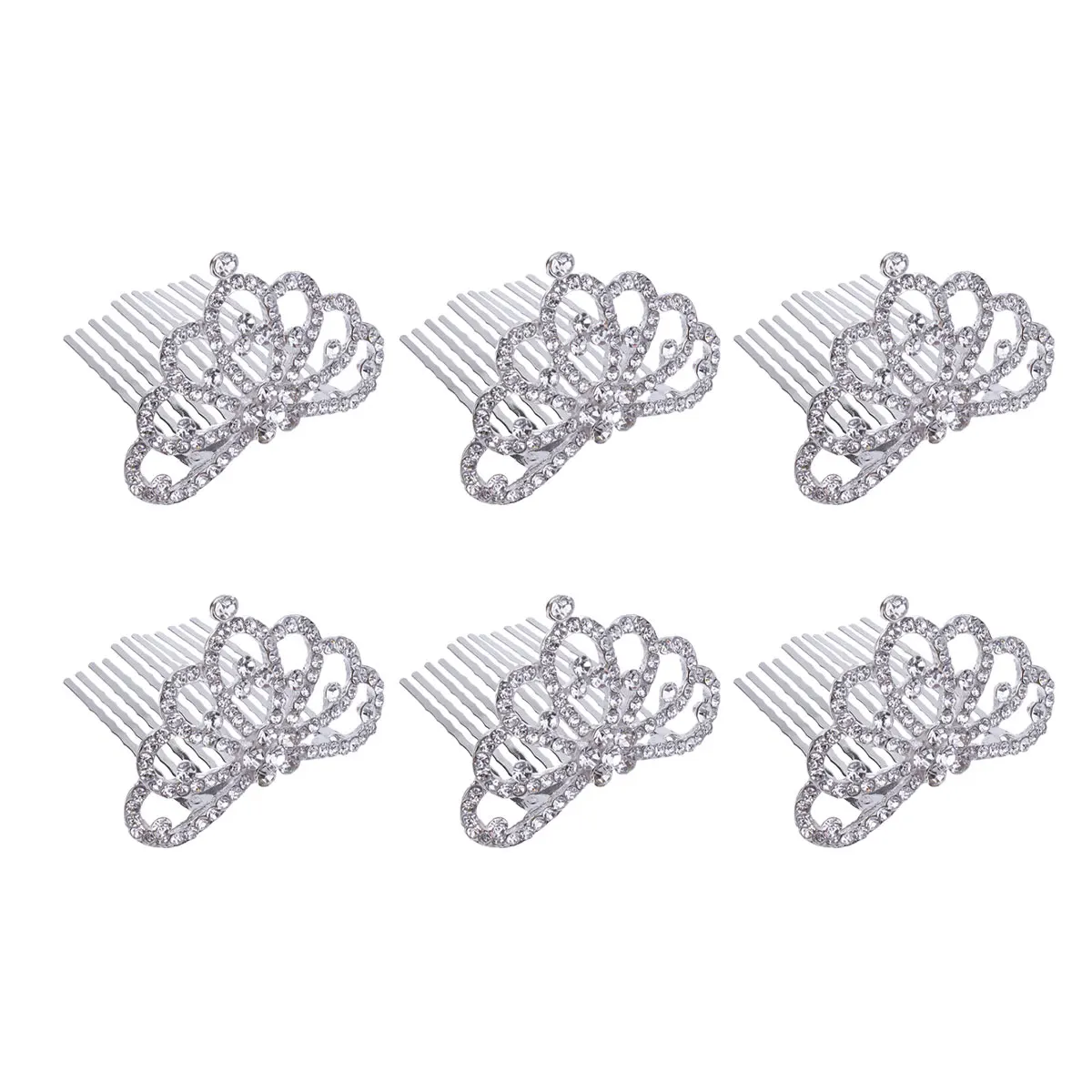 

6pcs Children Crown Hair Accessories Elegant Clips Girls Tiara Pearl Headband Tiaras Long Lasting