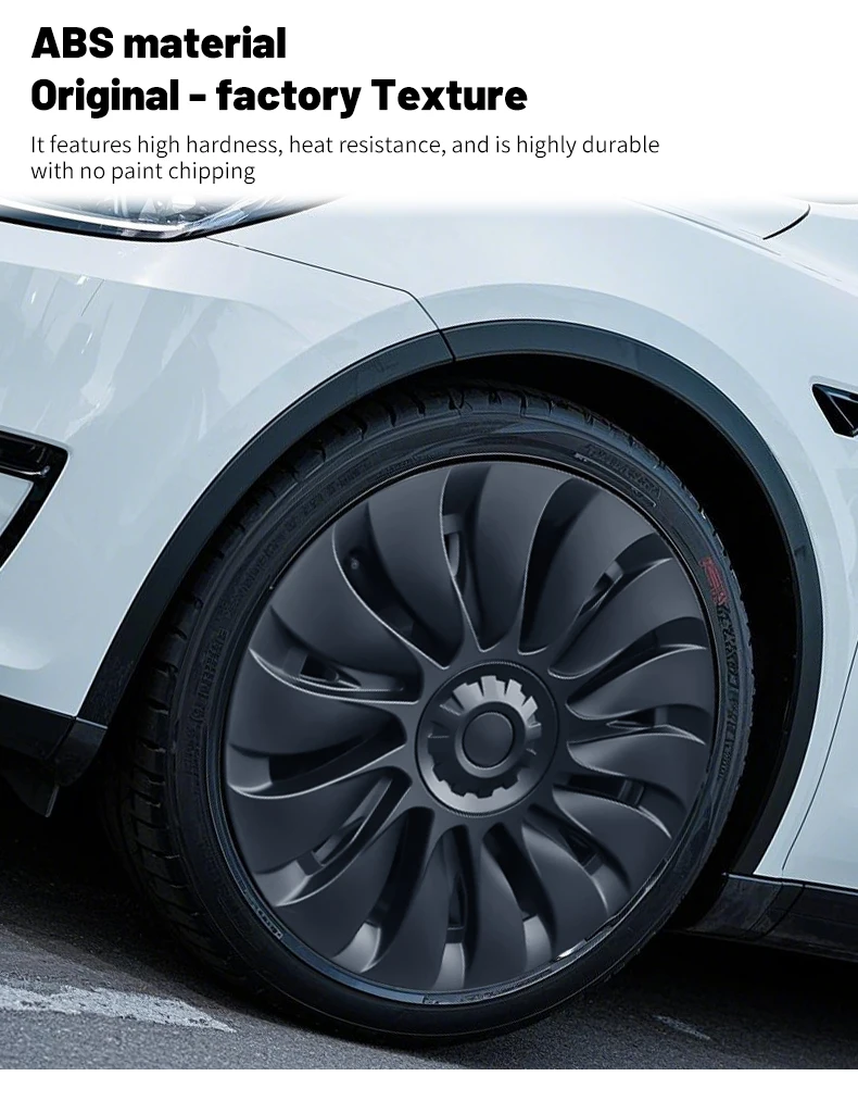 Design für Tesla Model Y (2020-2024) 19-Zoll Blade-Style Radkappen Vollständige Abdeckung Radzierblenden Auto-Ersatzteile (4 Stück) – Detail 7