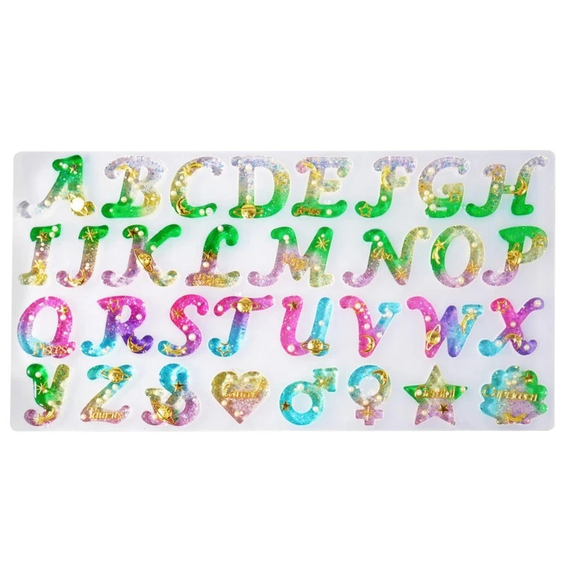 R3MC 3D Letters Symbol Silicone Resin Mold DIY Craft Keychain Polymer Clay Mold