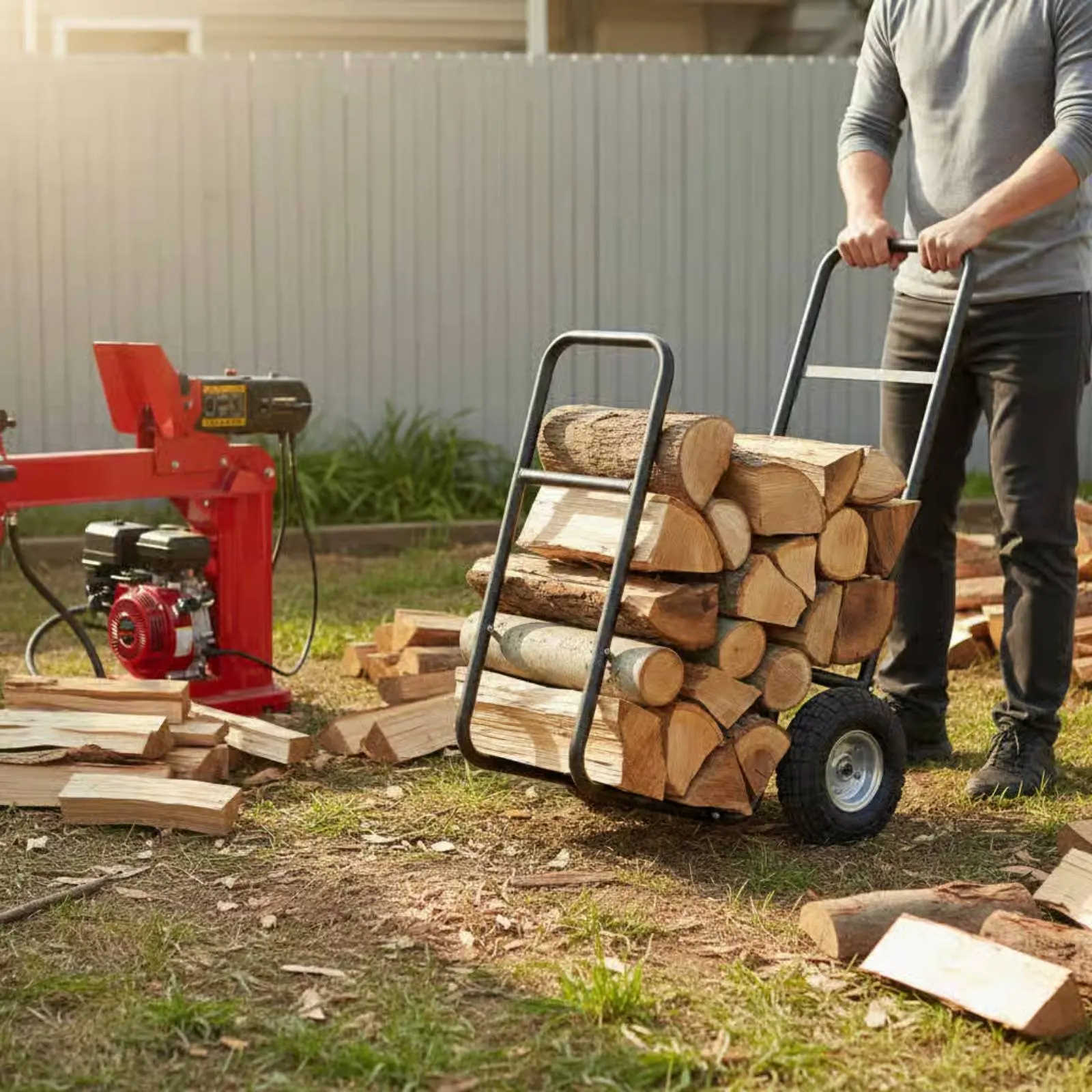 

Firewood Cart Sturdy Steel Construction Rolling Firewood Cart Sturdy Duty Log Hauler Easy Assembly Wheeled Log Rack for Fireside