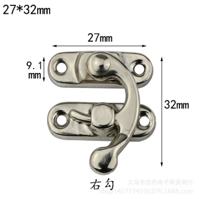 10PCS/Bag Vintage Metal Hardware Furniture Wooden Box Leather Bag Hardware Decorative Latch Clasps Lock Padlock Hasp With Screws