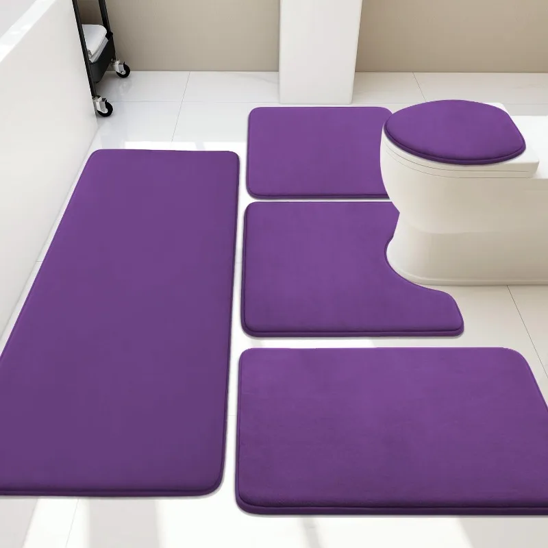 

Bathroom Rug Set 5 Piece, Memory Foam Bath Mat Set, Super Absorbent Bath Mats for Bathroom - Non-Slip & Washable Bath