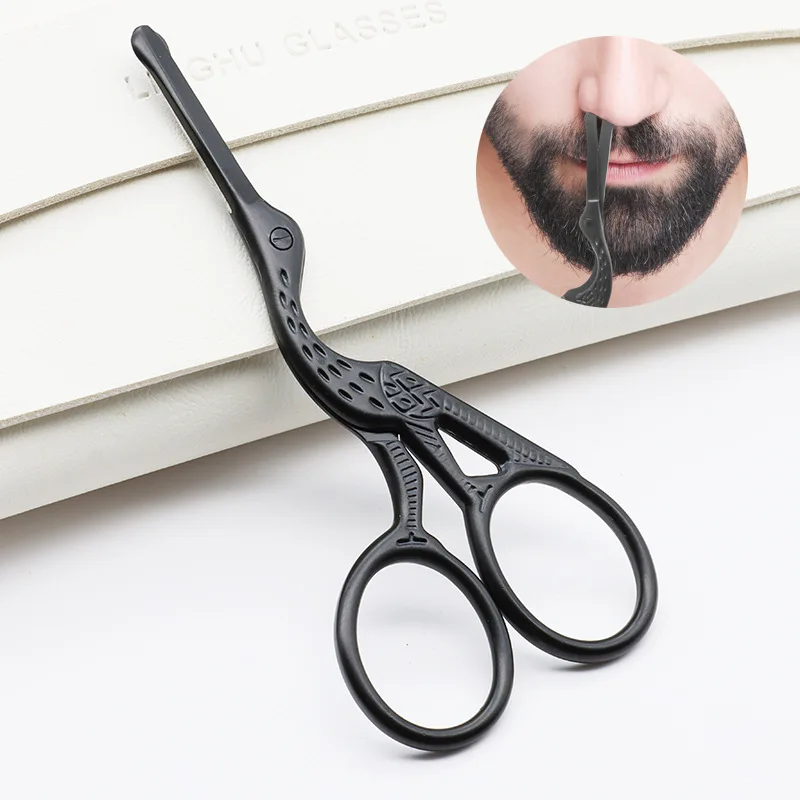 Nose Ear Hair Removal Stainless Steel Facial Small Scissors for Men Women Curved and Rounded Safe Clippers for Nose Hair Cutting