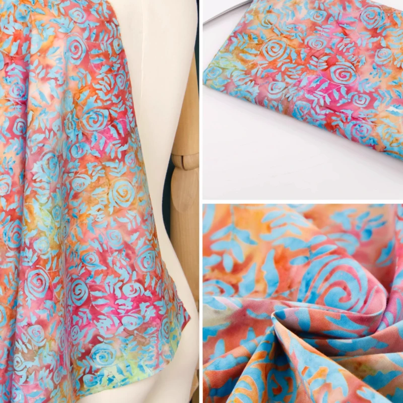 Luxury Authentic Colorful Oil Painting Print Thickened 120 Count High Quality Cotton Fabric For Dress Designer Wholesale
