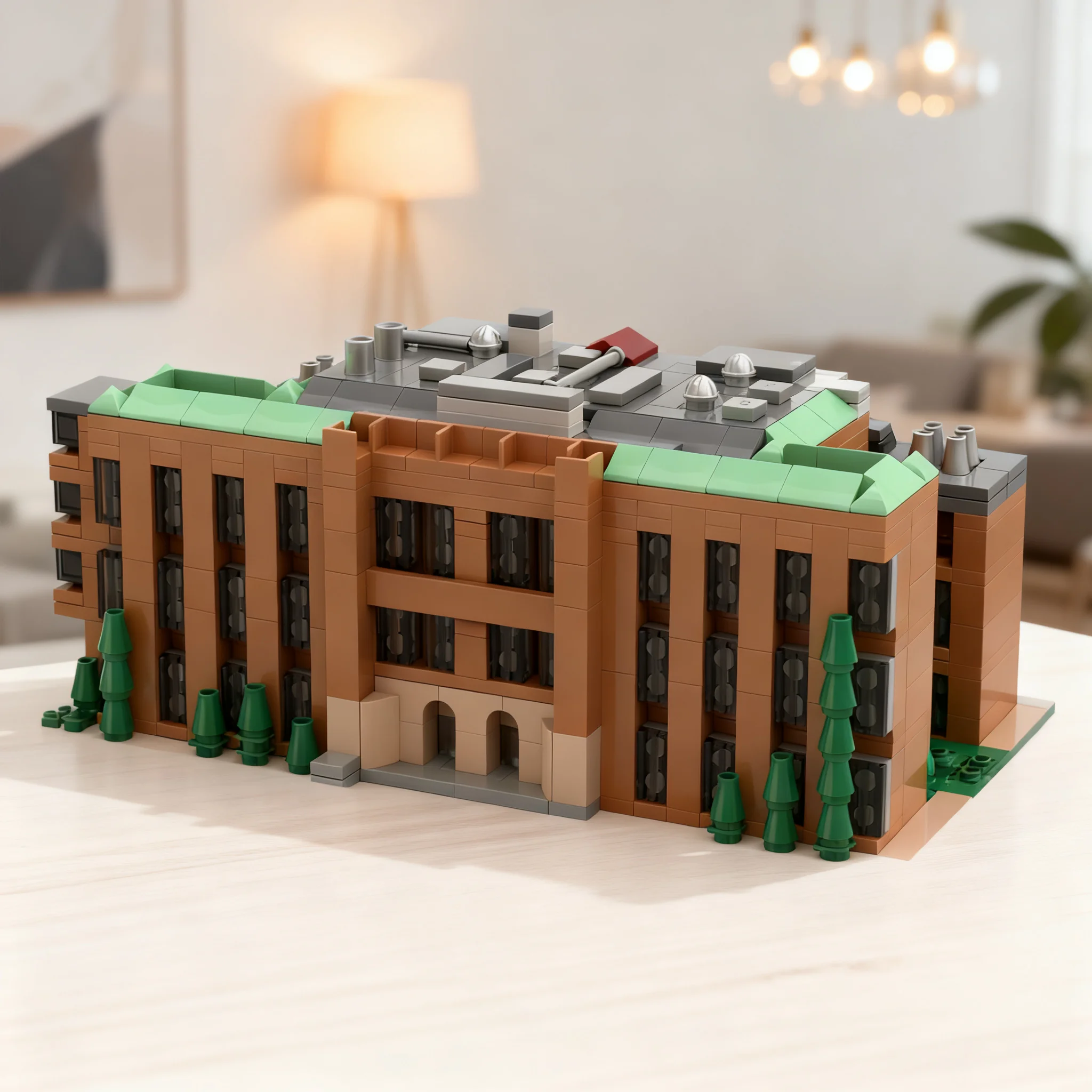 1365 деталей MOC Архитектурные миниатюрные иконы - Модель здания Бэгли Холл, строительные блоки для сборки, креативная коллекция, декоративное искусство на день рождения